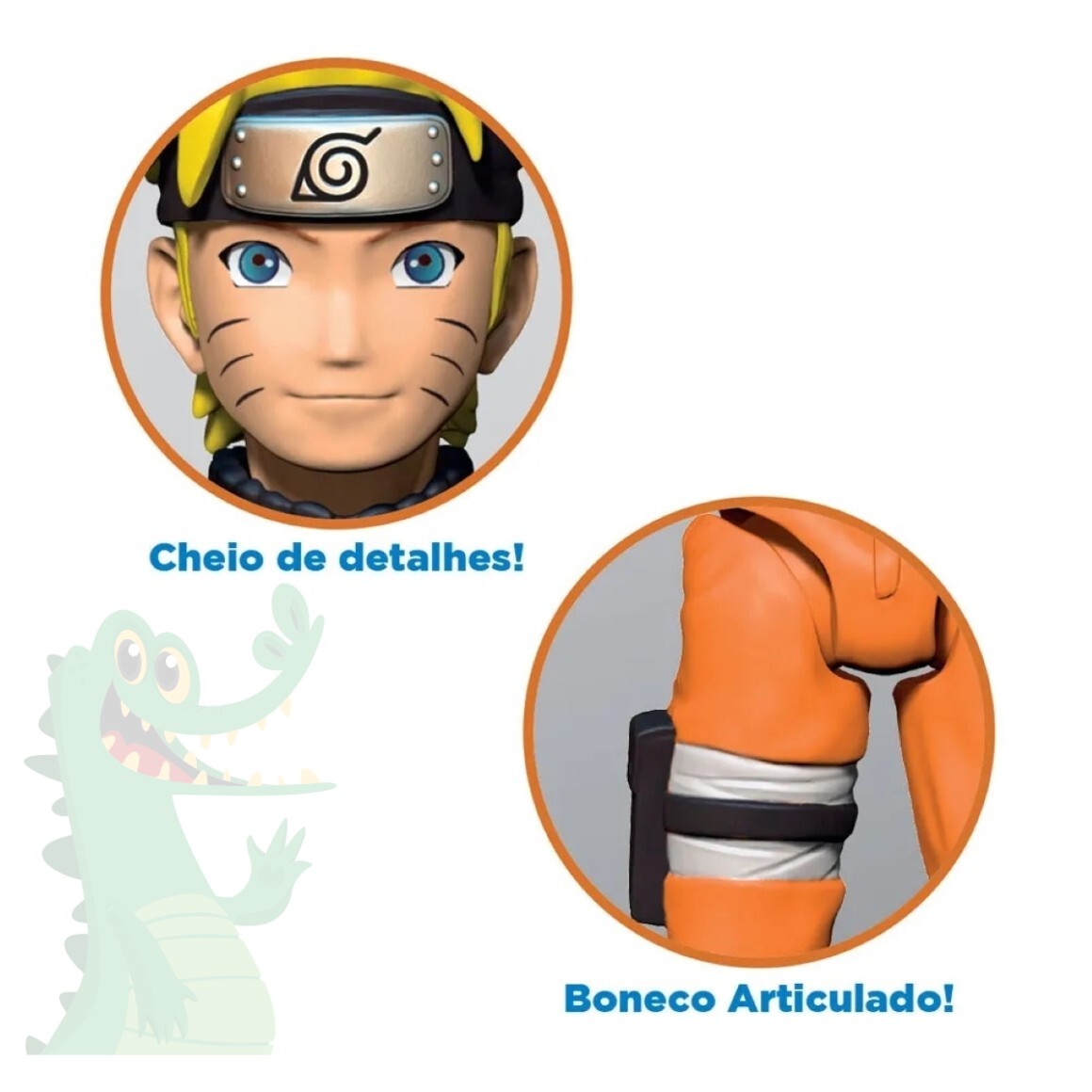 Boneco Naruto Uzumaki Chibi - Naruto Shippuden Mexe os Braços